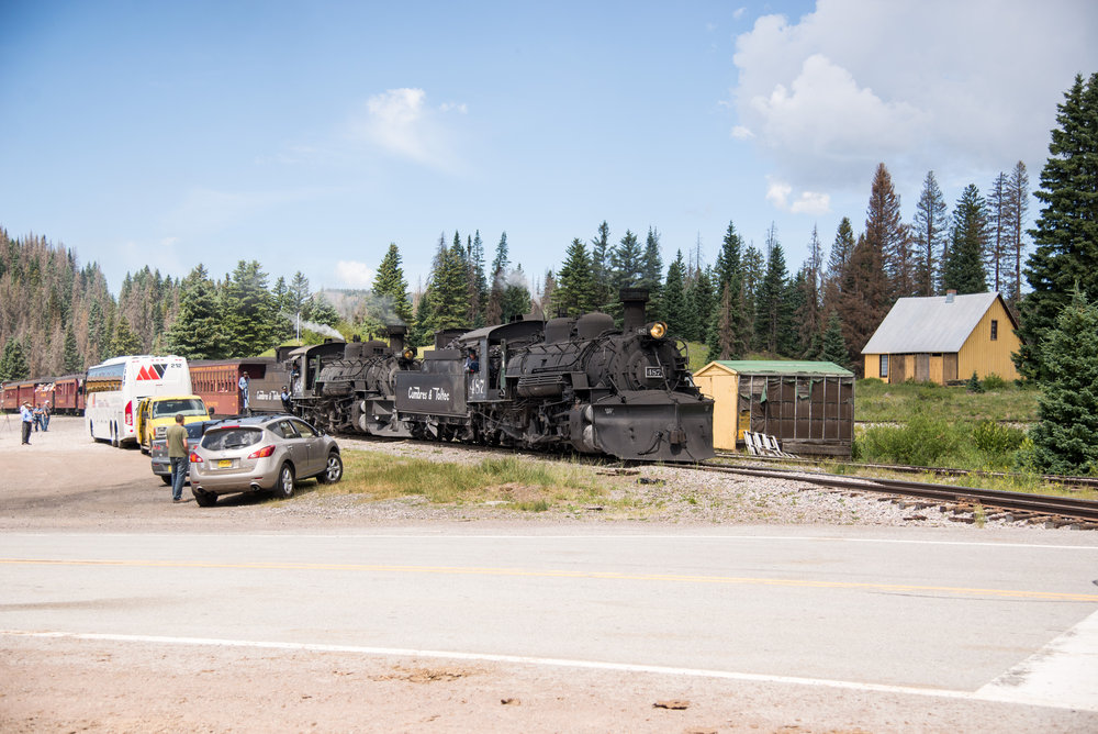 31 The train is now stopped at Cumbres as the Cinder Bear kids unload.jpg