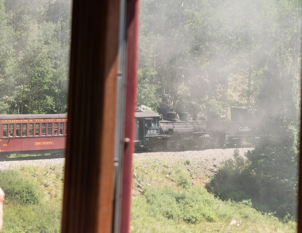 21 Looking out from the parlor as 487 and 463 work hard to make the summit.jpg