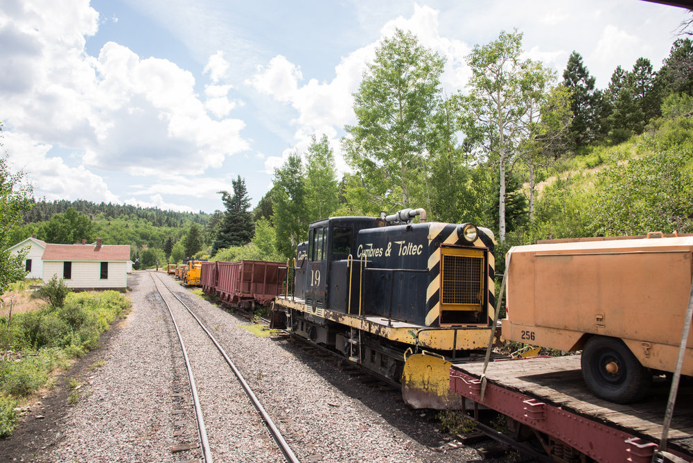 55 Diesel 19 has a work train in Sublette siding.jpg