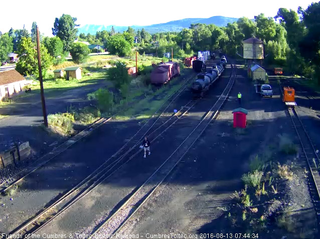 8.13.16 The north cam shows someone wearing hivis as well as one of the speeders in the coal tipple ramp backing out.jpg