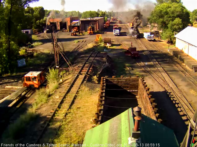 8.13.16 The crew is washing down the 489 before retreiving the train set from the yard.jpg