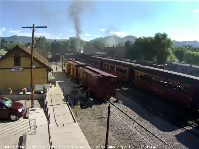 8.13.16 489 has backed into south yard and coupled to the 216 cars.jpg