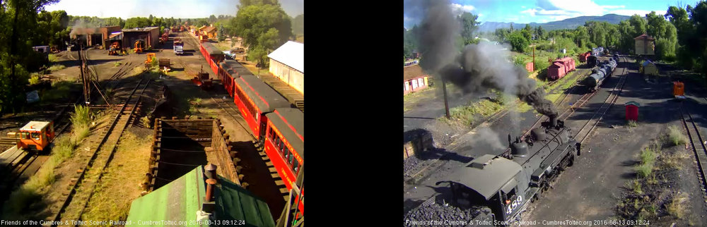 8.13.16 Train is stopped just below the tipple as it waits the signal to back to the depot.jpg