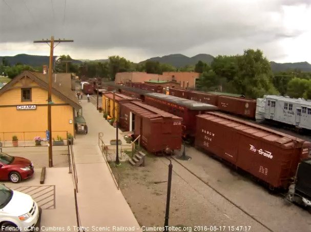 8.17.16 The freshly painted box car that came over from Antonito.jpg