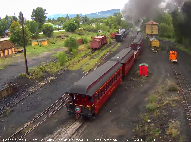 8.24.16 The conductor is still standing on the platform of the Colorado as the train moves out of the yard.jpg