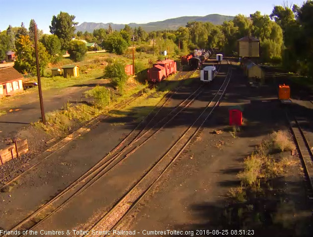 8.25.16 Getting further into north yard as 5 stops at the north yard lead switch.jpg