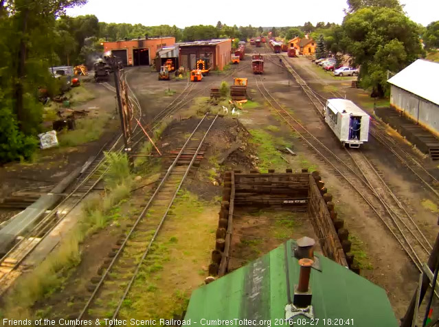 8.27.16 As the 7 passes the wood shop we see someone enjoying the ride.jpg