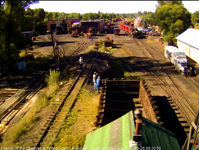 8.28.16 Goose 7 is by the wood shop as 5 moves past the train.jpg