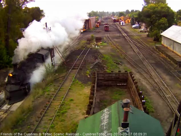 9.7.16 With steam bathing it almost completely, 487 comes out to the pit.jpg