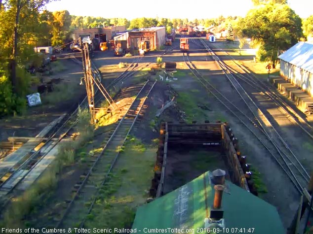 9.10.16 The 484 starts its day pulling a cold 487 out of the house.jpg