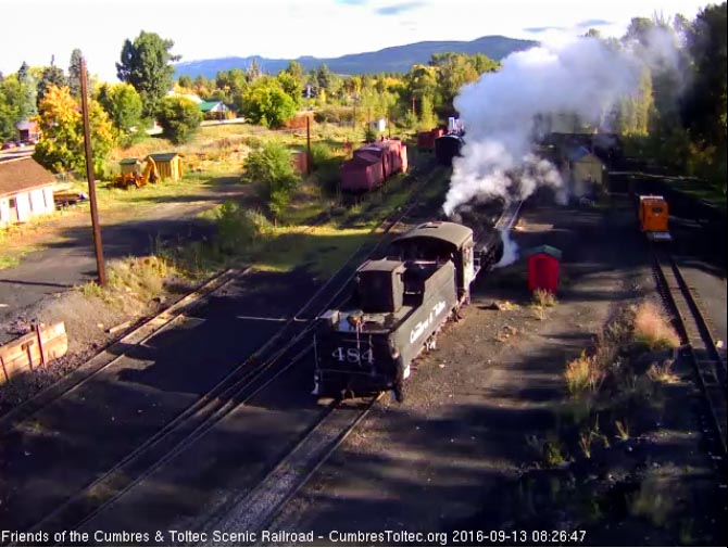 9.13.16 The 484 backs down the main toward the switch for the coal dock as 487 heads to the tank.jpg