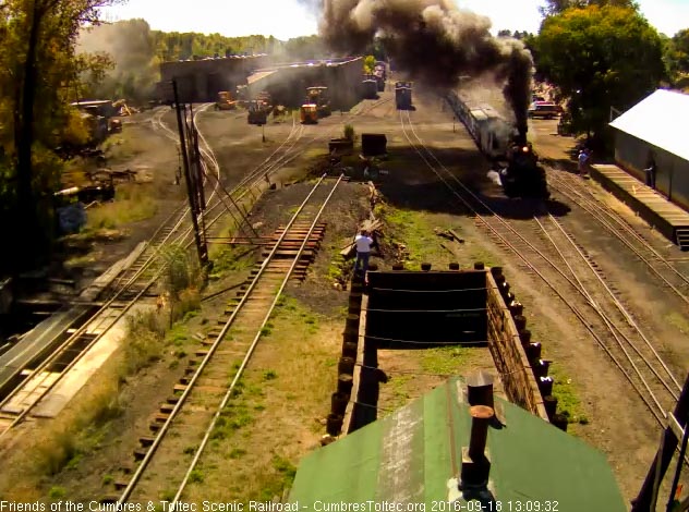 9.18.16 463 gets the special train moving and creates its own shadow.jpg
