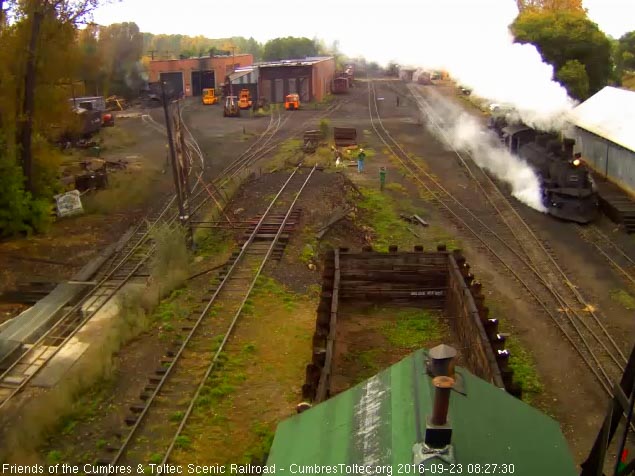 9.23.16 Nice steam on this cool, Chama morning as the 489 moves by the wood shop.jpg