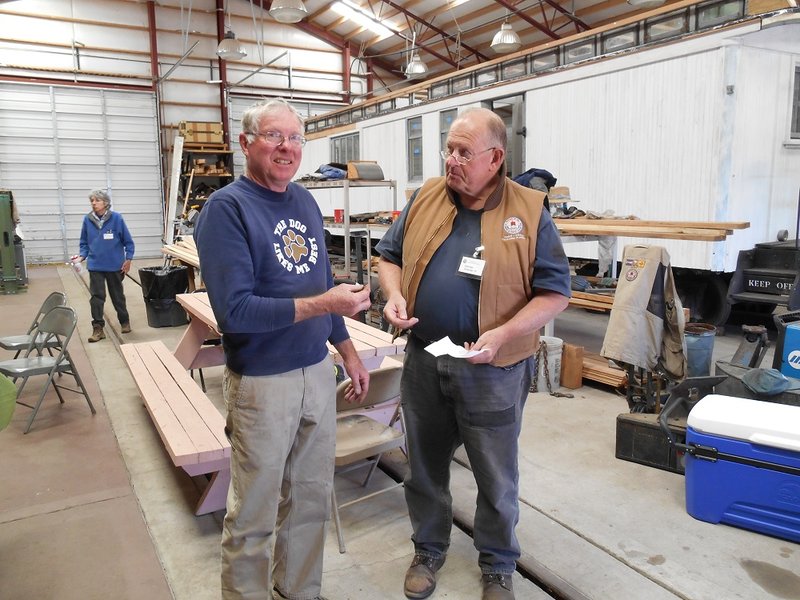 Russ Hanscom awarded pin by PC Chair John Engs, recognizing his 15 years of service.jpg