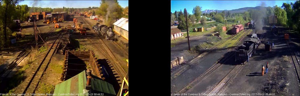 5-28-17 484 backs out of the coal lead as 463 waits its turn on the main.jpg