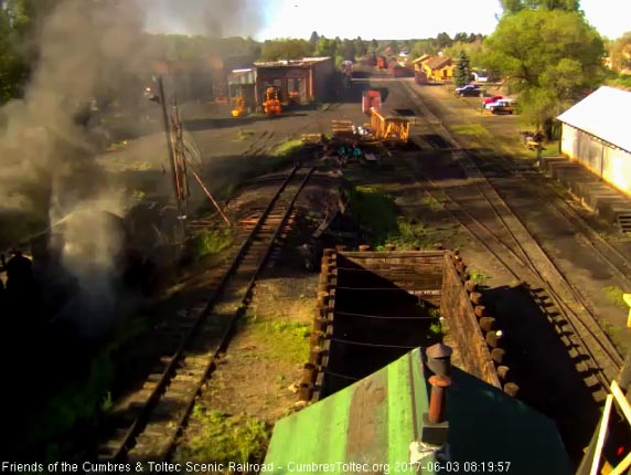 6-3-17 463's fire cleaning well under way with 489's headlight now on.jpg