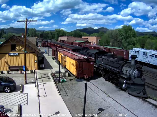 6-3-17 487 passes the depot as it slows to a stop.jpg