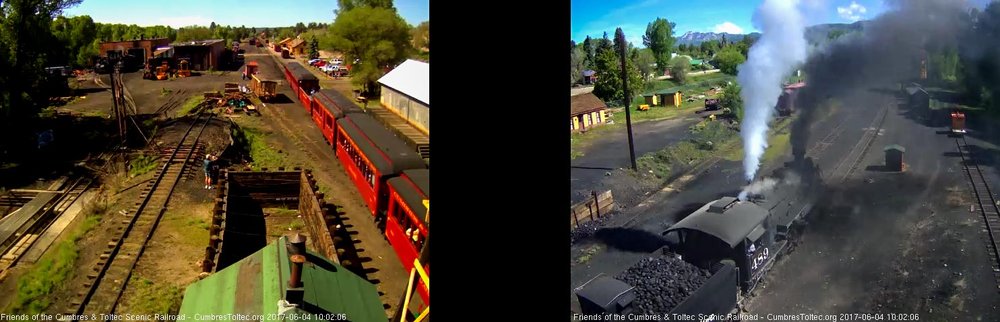 6-4-17 As the train passes the tipple, 489 blows for the running brake test.jpg