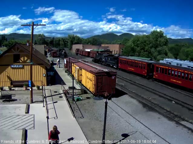6-18-17 489 comes up to the depot on the main as 463 waits in the yard.jpg