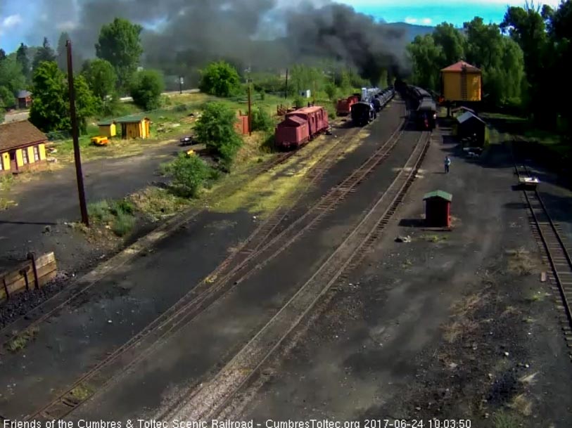 6-24-17 The locomotives are exiting the yard as parlor New Mexico passes the tank.jpg