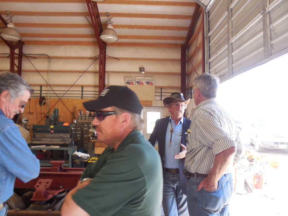Board Member Bob Ross, Friends' President Tim Tennant, C&TSRR President John Bush and Board Chairman Craig McMullen visit the Antonito CRF to update John on the projects now in progress..jpg