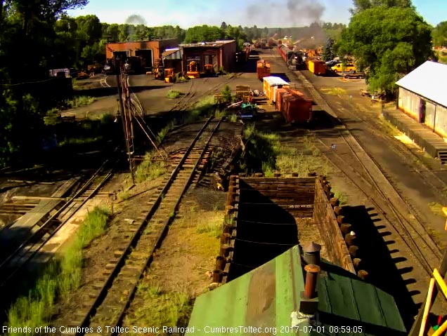 7-1-17 The 487 has now pulled the train into loading position while at the house the 484 is in front of the west stall now.jpg
