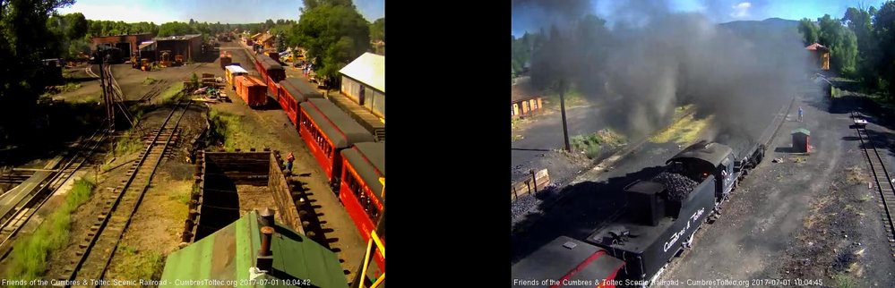 7-1-17 The glow of the fire shows as 487 passes the tipple.jpg