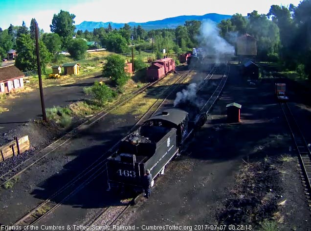 7-7-17 The 463 backs toward the coal dock lead.jpg