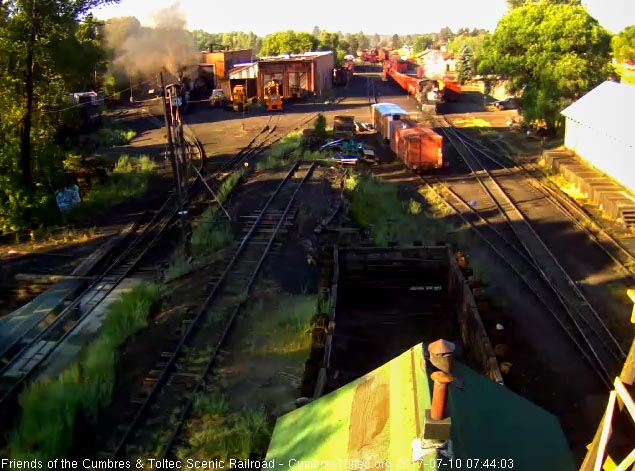 7-10-17 The Student freight is waiting in a nice sun for its 8 am departure.jpg