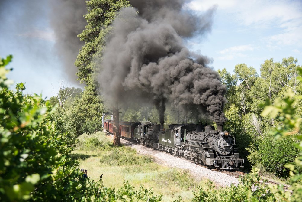 13 Both locomotives are smoking it up as the pass Jute's tree.jpg