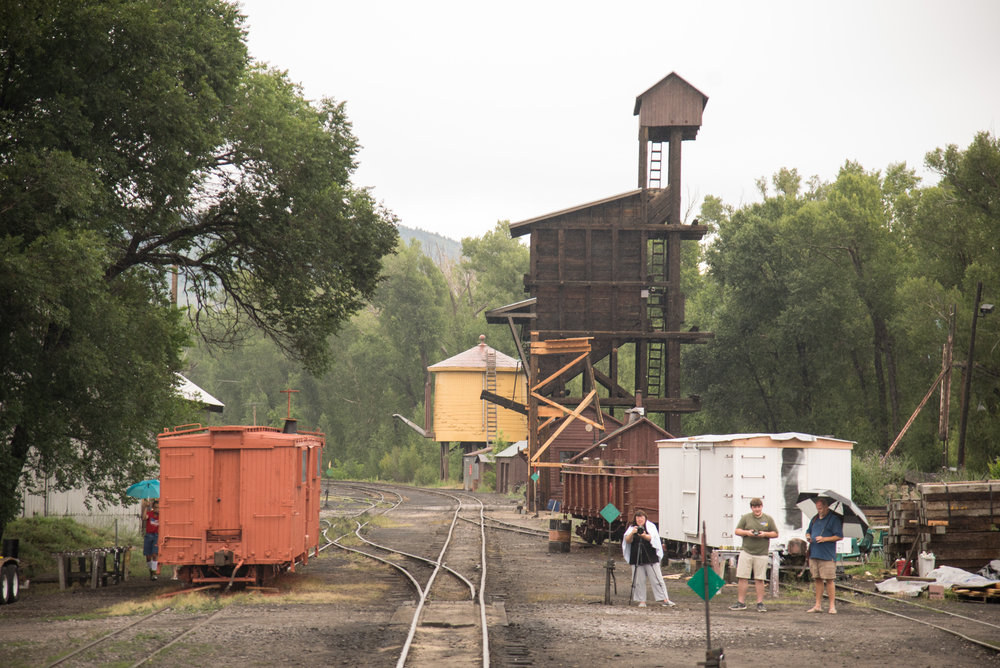 53 Stopped and trip over, looking back at the sand tower, tipple and water tank.jpg