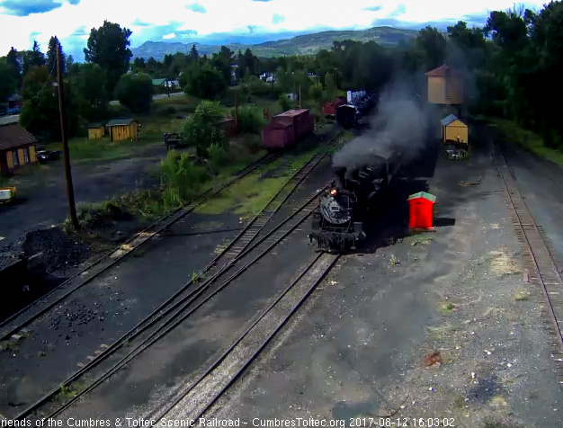 8-12-17 488 leads the 7 car train 215 into Chama.jpg