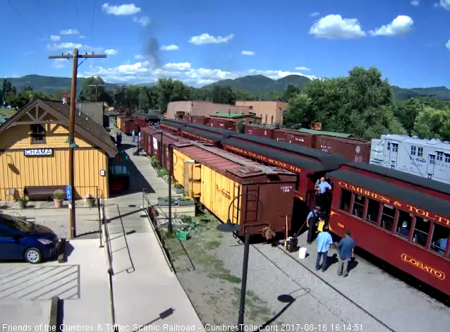 8-16-17 The train is stopped and the conductor is setting the step box so people can get off.jpg