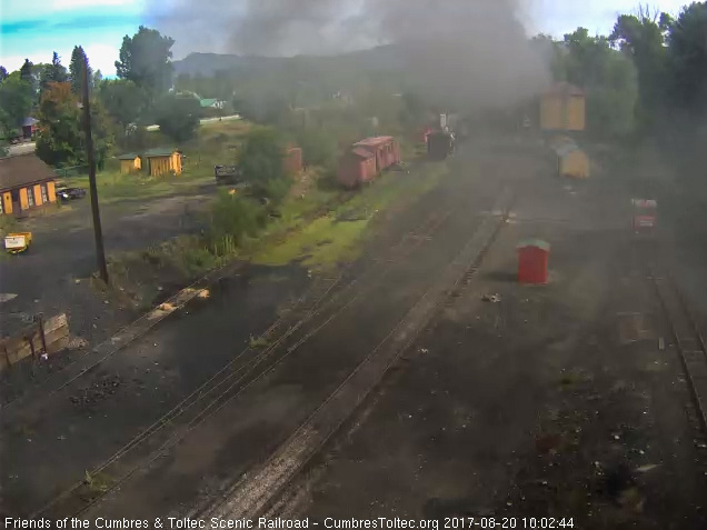 8-20-17 The train is clearing north yard somewhere in that paule of smoke.jpg