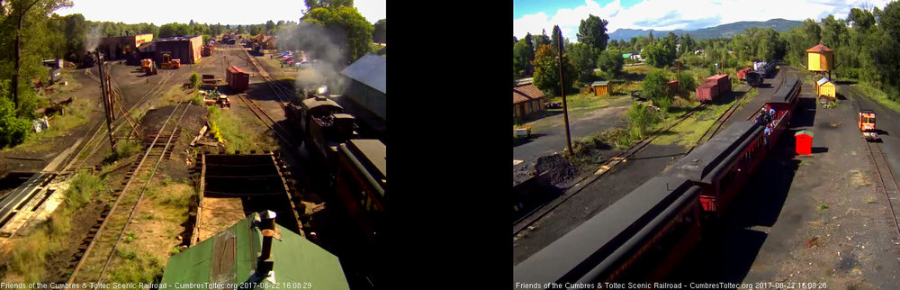 8-22-17 The train is passing the tipple and that bright speck at the cafe car is Frank waving.jpg