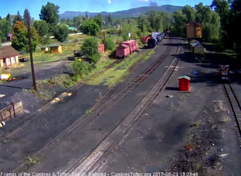 8-23-17 The last cars of the train are rounding the curve north of the yard.jpg