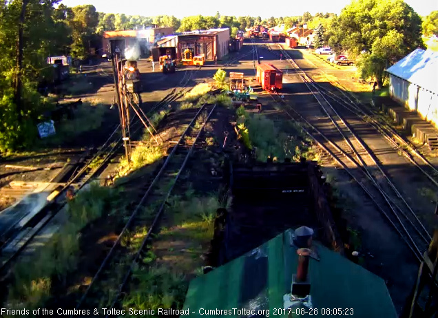 8-28-17 Having shoved 487 into the west stall, 489 comes out to begin the preparations for the day.jpg