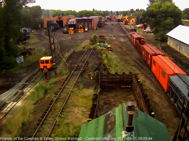 9-1-17 RGS Here we see the RGW painted MOW bunk car and the newly rebuilt box car 3537.jpg