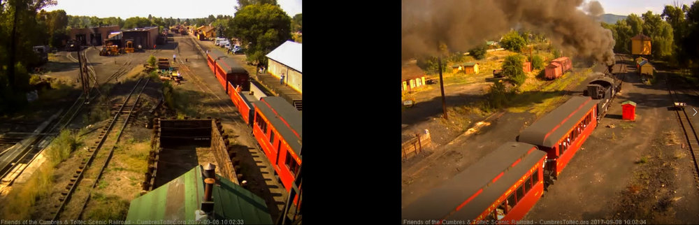 9-8-17 The train is passing the tipple and we can see someone waving from the second coach.jpg
