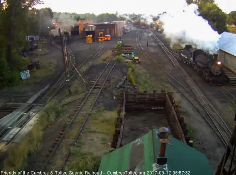 9-12-17 The 488 pulls by the wood shop as it heads to the coal dock.jpg