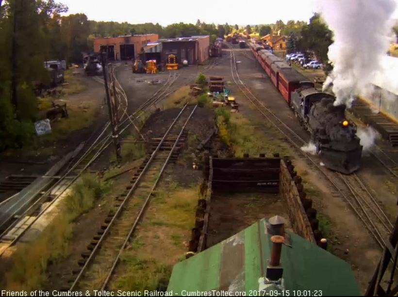 9-15-17 The haze has cleared as the train passes the wood shop.jpg