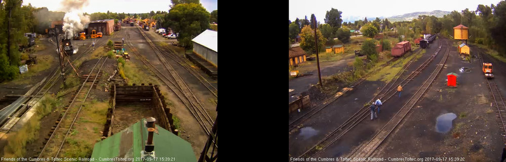 9-17-17 Briefings out of the way, the 463 heads down to the north end of the yard while 3 students walk down.jpg