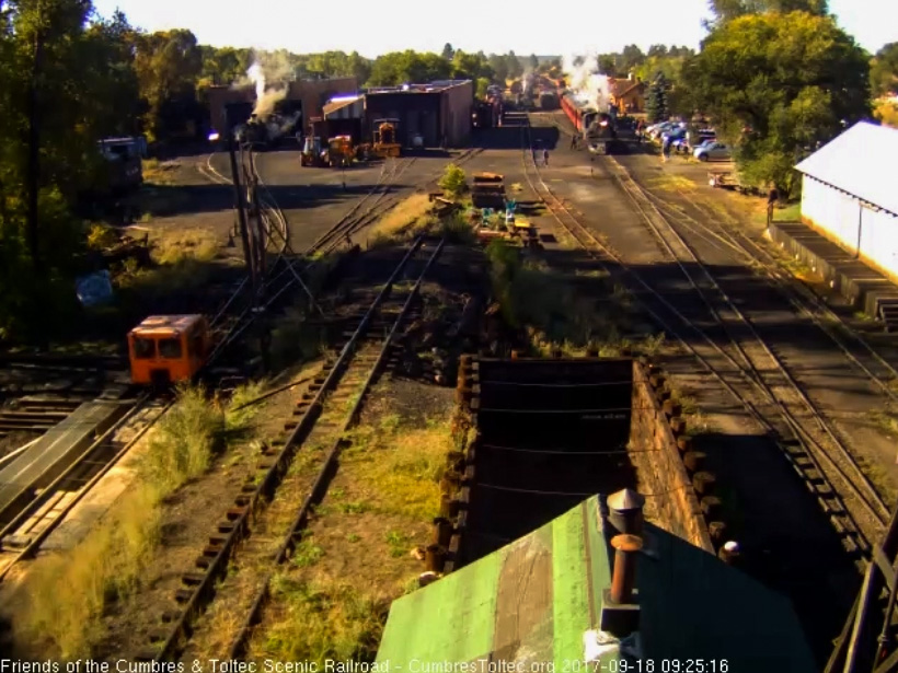 9-18-17 The 463 continues into south yard and 489 has pulled the train into loading position.jpg