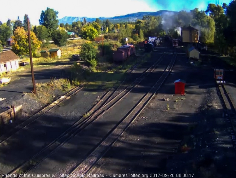 9-20-17 The Advanced Student train is clearing north yard as 489 waits to get on the main and 487 is taking water.jpg