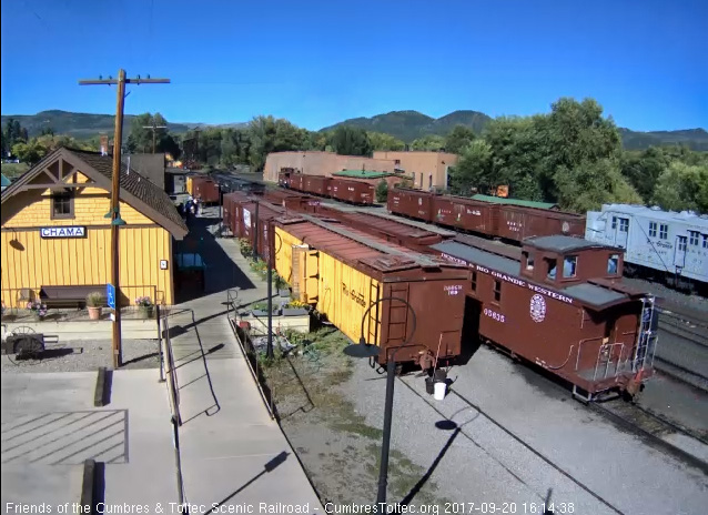 9-20-17 The caboose passes by the depot as the Advanced Student train returns from the wye.jpg