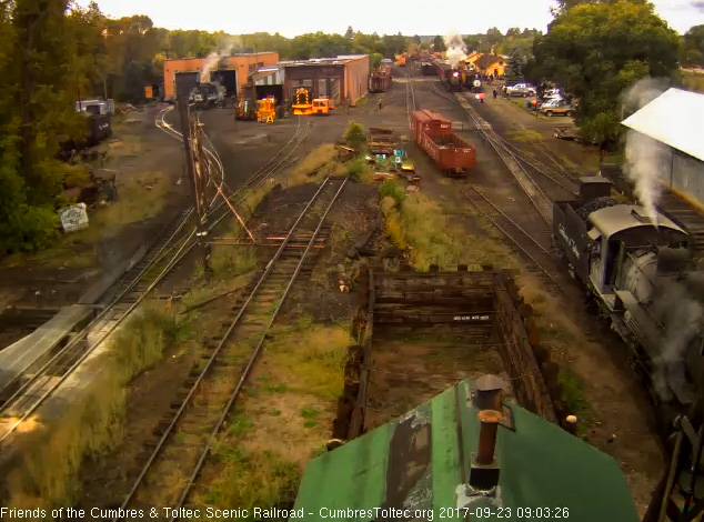 9-23-17 The 489 has come out from the coal dock and has moved ahead to allow 488 to pull the train into load position.jpg