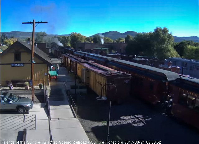 9-24-17 As it comes past the depot cam on the shove, we see it was the RGS caboose.jpg
