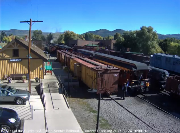 9-24-17 The conductor, probably Ray, gives the high ball to get train 216 underway.jpg