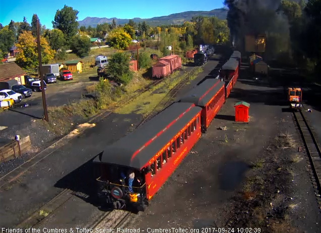 9-24-17 The parlor Colorado is by the tipple and at least one passenger is enjoying the air.jpg