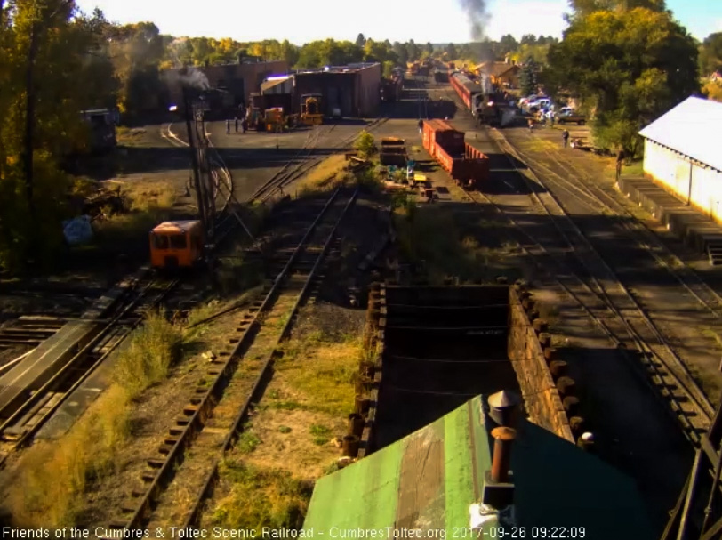 9-26-17 The 463 has now coupled the extra coach onto the 8 car train and pulled it forward to loading position.jpg